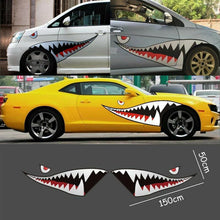 Load image into Gallery viewer, Car 59'' Full Size Red Grey Shark Mouth Tooth Teeth Reflective Sticker Vinyl ST