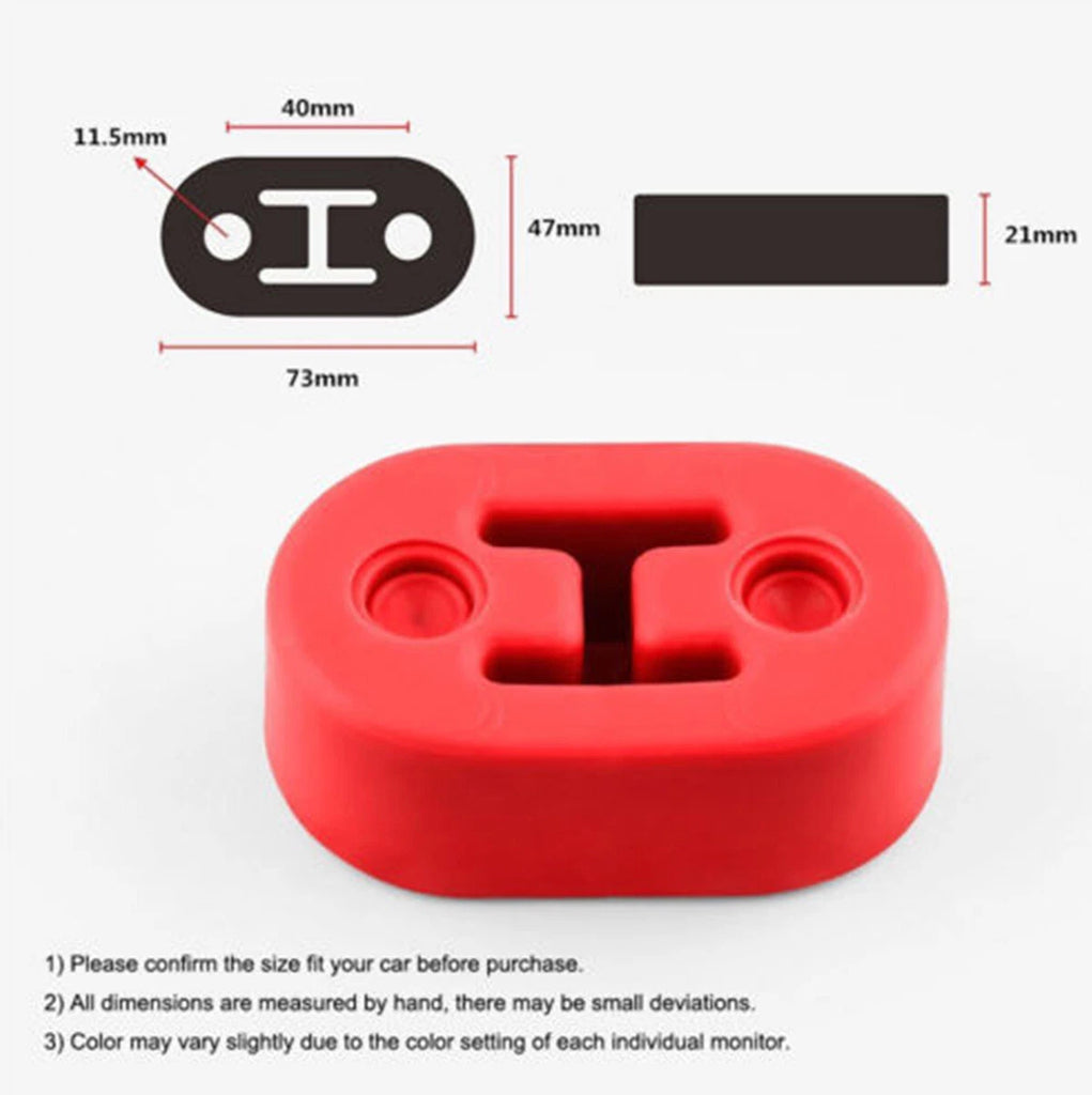 4PCS 2Holes 11.5mm Car Exhaust Rubber Mount Support Heavy duty Universal Red ST