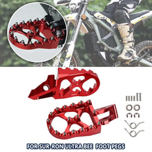 Load image into Gallery viewer, MX Wide Fat Footpegs Foot Pegs For Surron Sur-Ron n Ultra Bee Electric Bike Red
