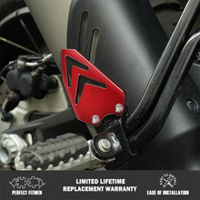 Load image into Gallery viewer, 2X Red CNC Billet Passenger Heel Guards Matt For Ducati DesertX 2022+ Anodized S