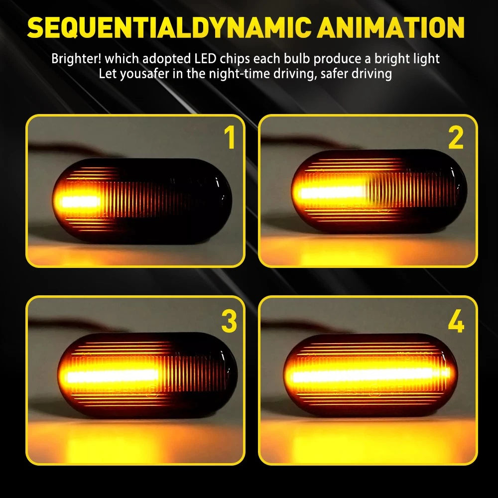 For Nissan Navara D40 350Z Qashqai Dynamic Side Marker Indicator Light 1 Pair A