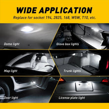 Load image into Gallery viewer, 2X AUXITO T10 194 168 W5W Car LED HID CANBUS White Error Free Wedge Light Bulbs