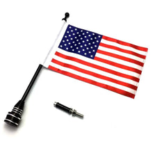 Load image into Gallery viewer, Rear Luggage Rack Mount American Flag with Black Pole Universal for Harley ST