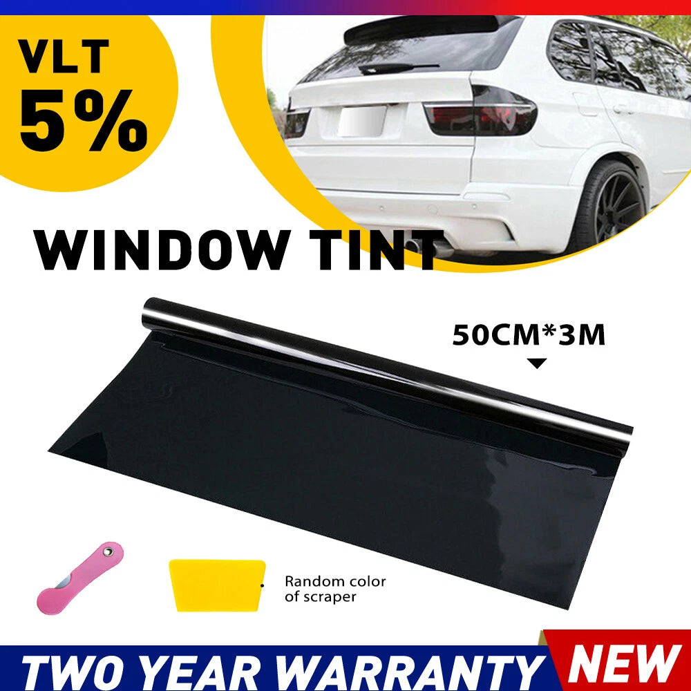300CM Window Roll Uncut Tint Film VLT 5% 10ft Car Home Office Van Bus Boat