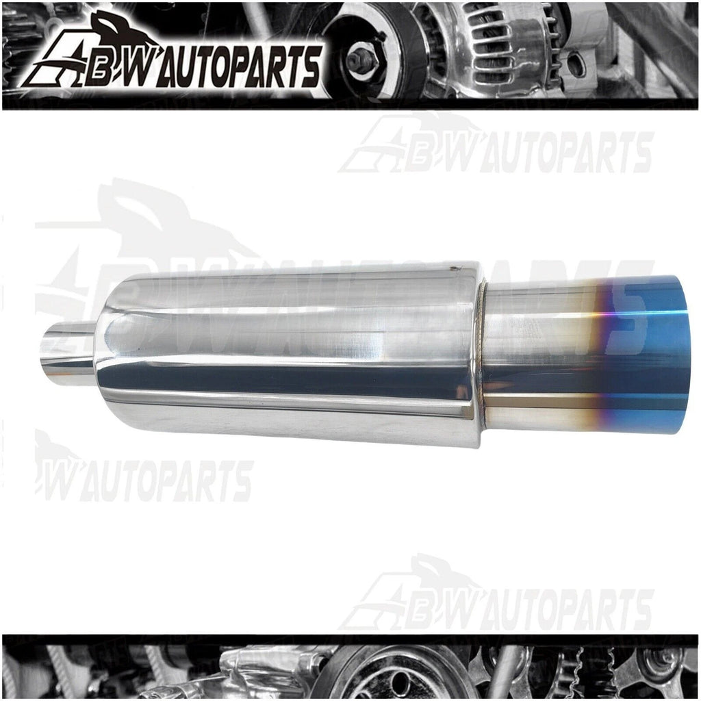 3.5" 2" Inlet Blued Tip Polished/Blued Cannon Exhaust Muffler