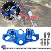 Load image into Gallery viewer, Billet Top Triple Clamp With Bar Mount Kit Blue For Honda CRF110F CRF125F 2019+