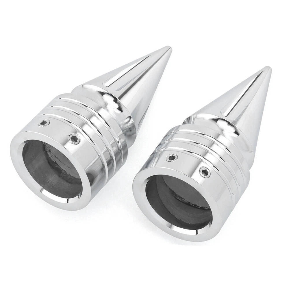 Chrome Spike Front Axle Cap Nut Covers Fit For Harley Dyna Softail Touring VRSC