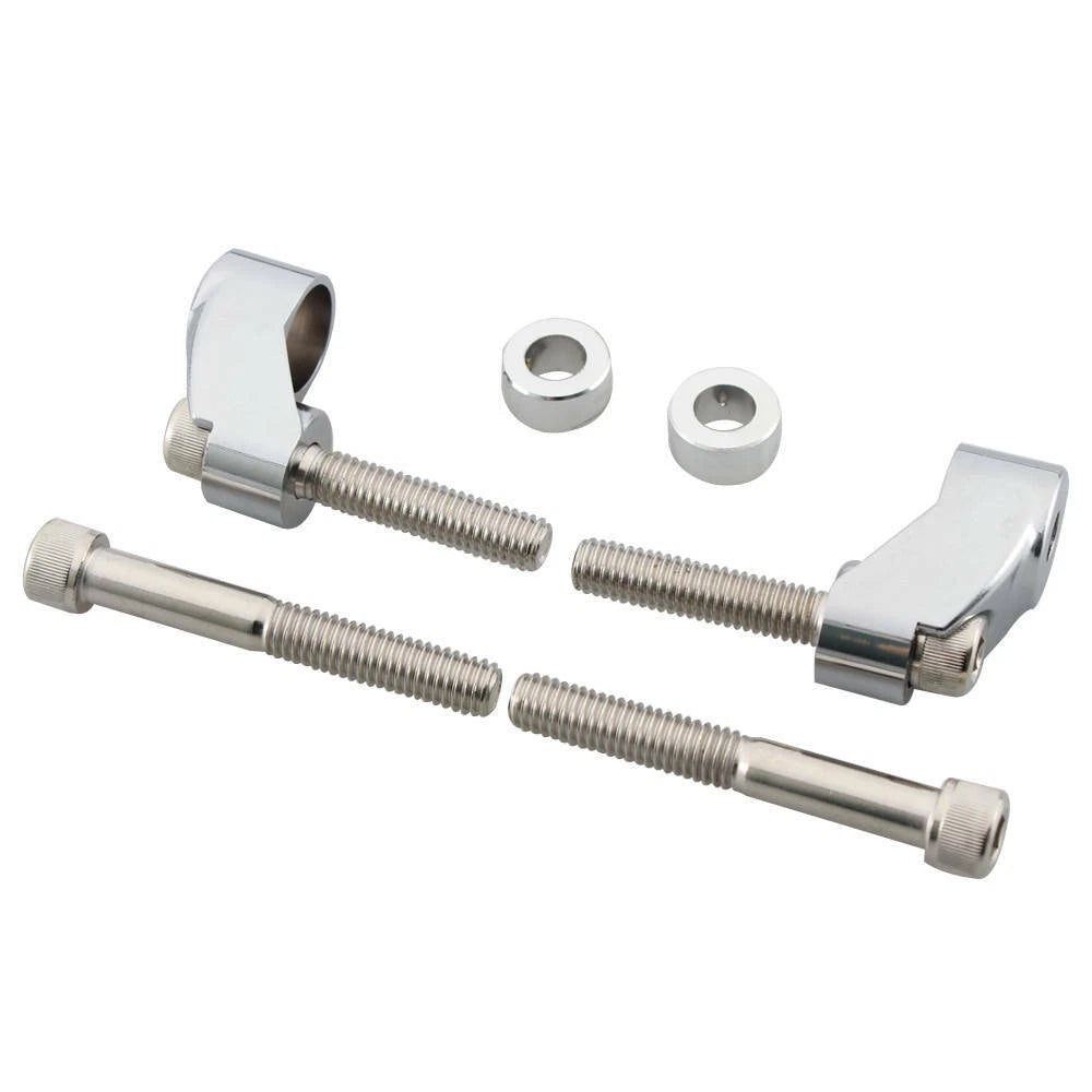 Chrome Turn Signal Relocation Kit 39-49mm Fork Tubes For Harley XL 883 1200 Dyna