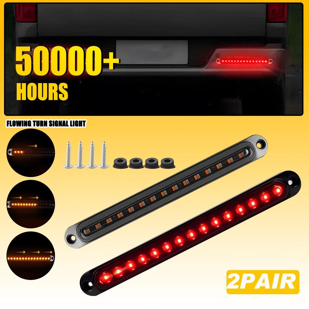 4X Trailer tail lights 15 LED Stop Brake Tail Lights Kit 3in1 Truck Lamp UTE