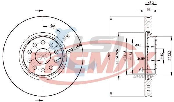 Fremax Front Disc Rotors for Alfa Romeo 166 3.0 3.2 99-09