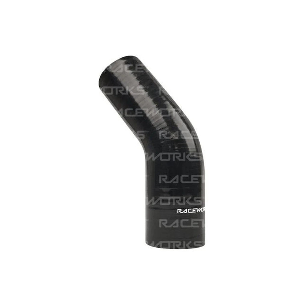 Raceworks Silicone 45 Reducer Elbow 2-2.5" (51-63mm) Black