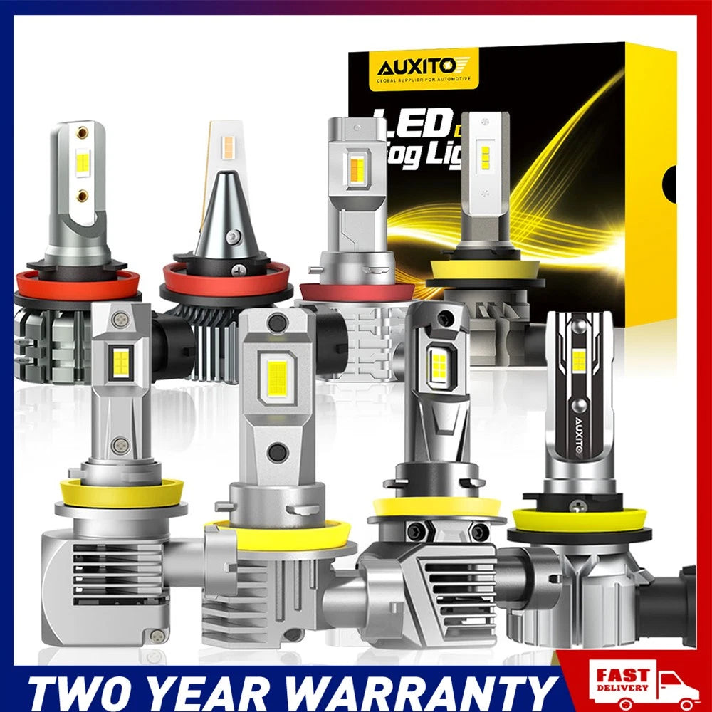 AUXITO 2X H11/H8/H9 9000LM LED Headlight Bulbs 3000K Beam Globe Amber White A