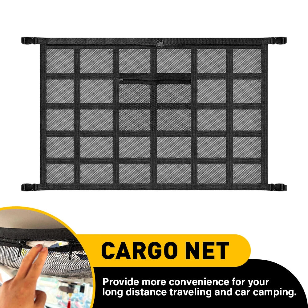 Universal Car Ceiling Storage Net Car Roof Cargo Net Mesh Storage Bag Campervan