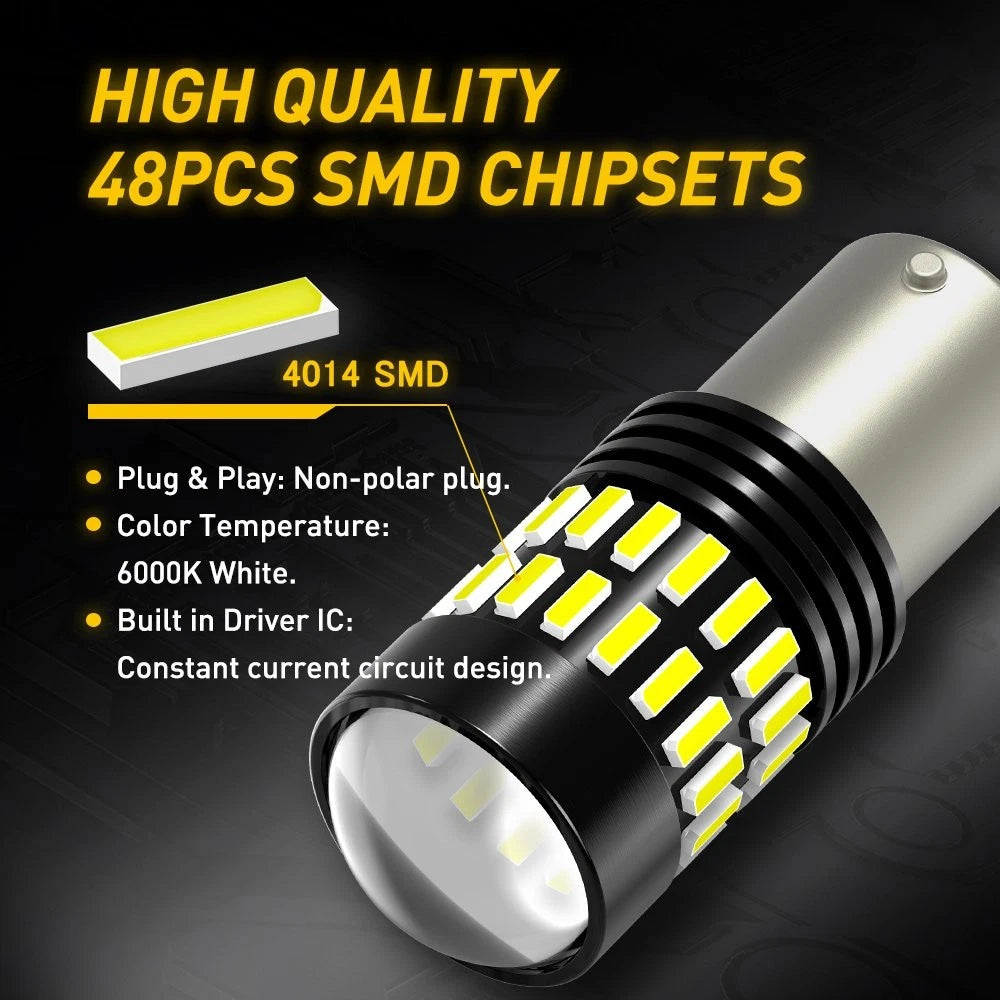 LED Light Bulb BA15S 1156 Brake Turn Reverse Stop Tail White Car Globe NEW AUS