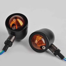 Load image into Gallery viewer, 4 Black Motorcycle Turn Signal Light Indicator Lamp For Harley Chopper Bobber ST