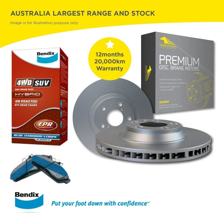 Front Bendix 4WD Brake Pads & Discs for PRADO KDJ150 KDJ155 GRJ150 GDJ150 09-18