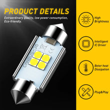 Load image into Gallery viewer, 2pcs AUXITO 36MM 3030 4 LED White Festoon Interior Dome Roof Trunk Light