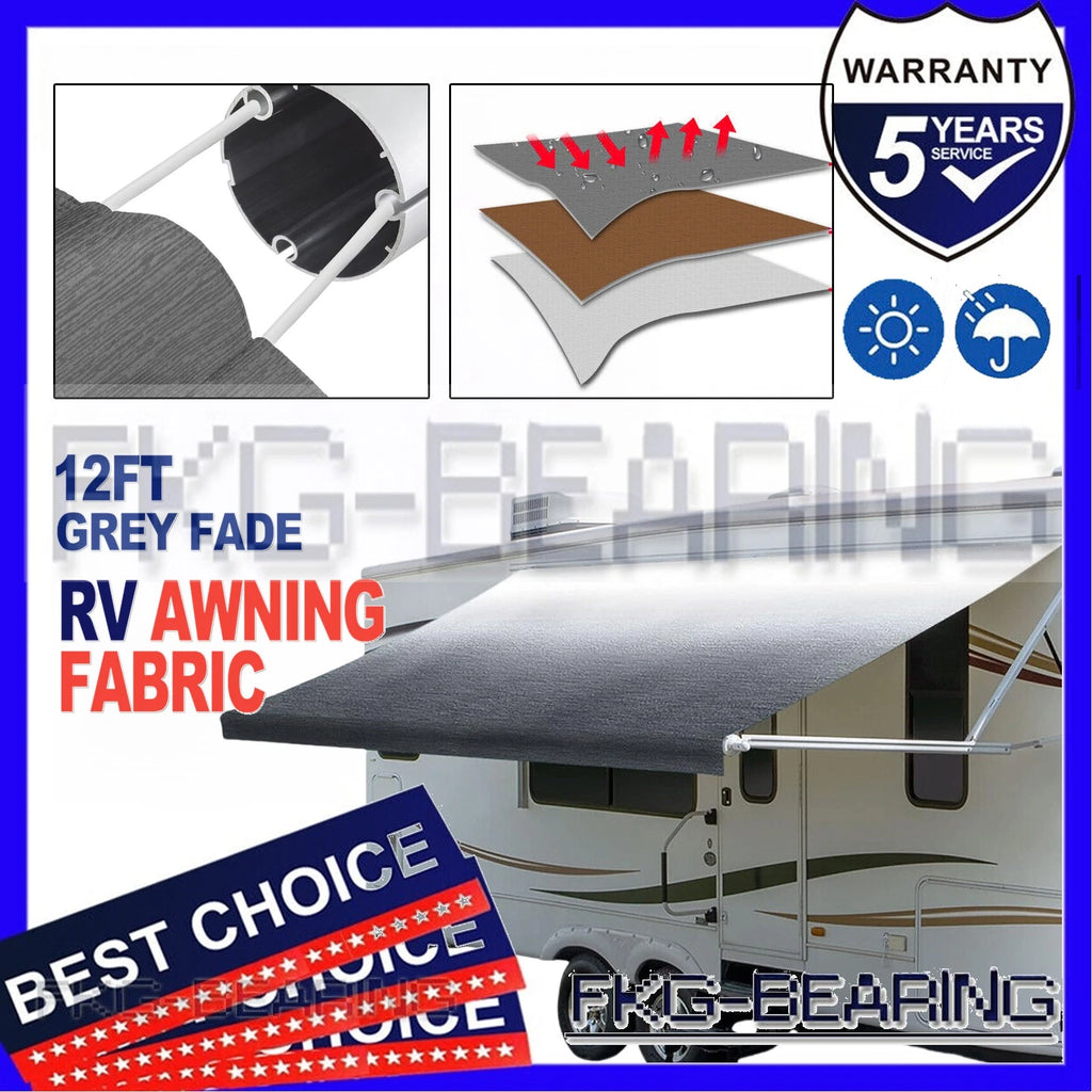 12Ft Awning Vinyl Replacement Fabric Gray Fade Suit Caravan Awning Brand New
