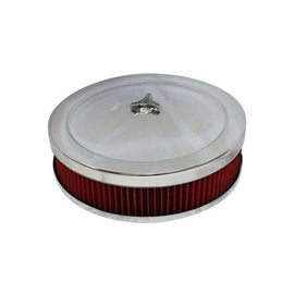 Autotecnica 9In Carburettor Air Filter With Chrome Top & Normal Base HFL9C