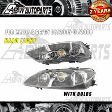 Load image into Gallery viewer, LH+RH For Mazda 6 GG/GY Sedan 08/2005-01/2008 Front with Bulbs Head Light Pair