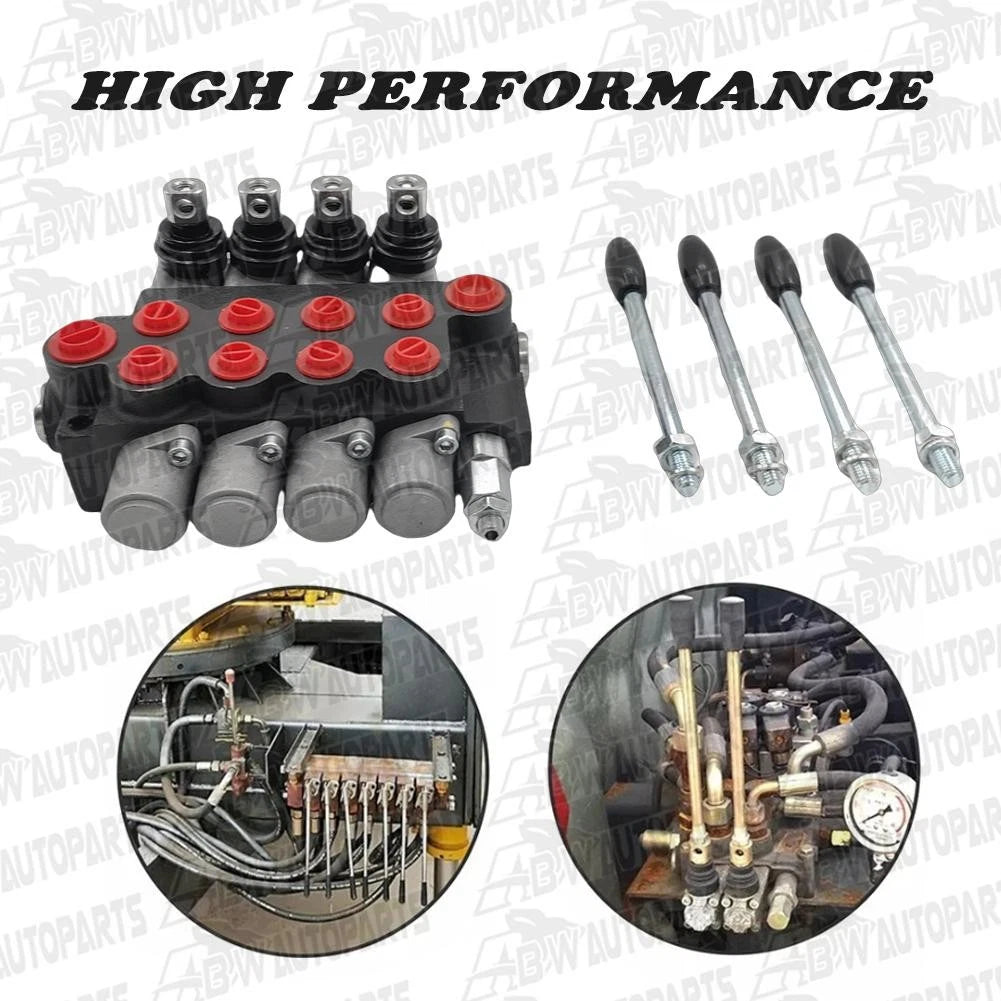 4 Spool P40 Hydraulic Valve For Tractor Loader Wood Chipper Excavator Forklift