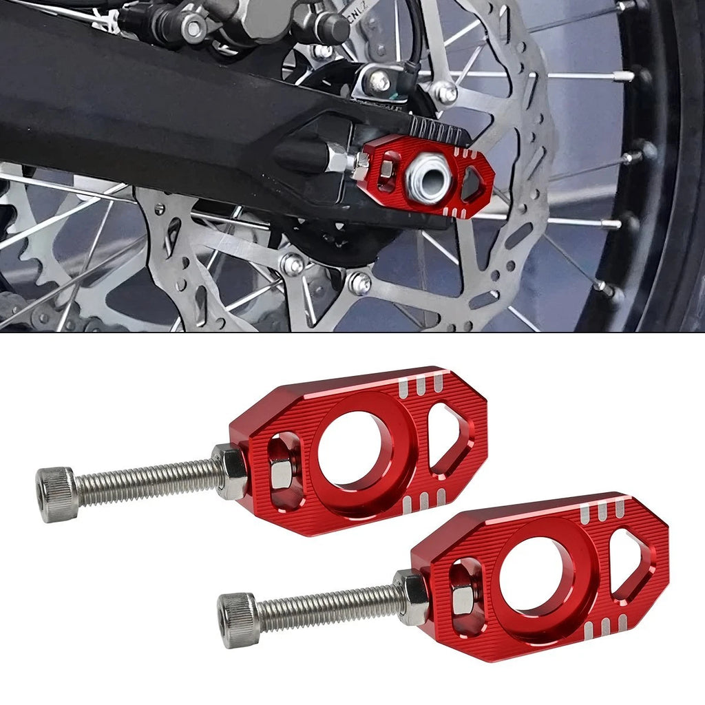 For Surron Sur Ron Ultra Bee CNC Aluminum 2x Axle Block Chain Adjuster Bolts Red