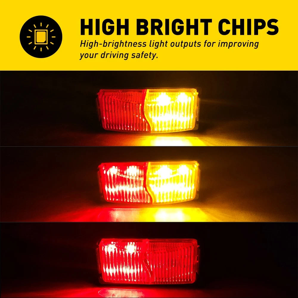 4-40X Red Amber 8 LED Clearance Lights Side Marker Lamp Trailer Truck Caravan A