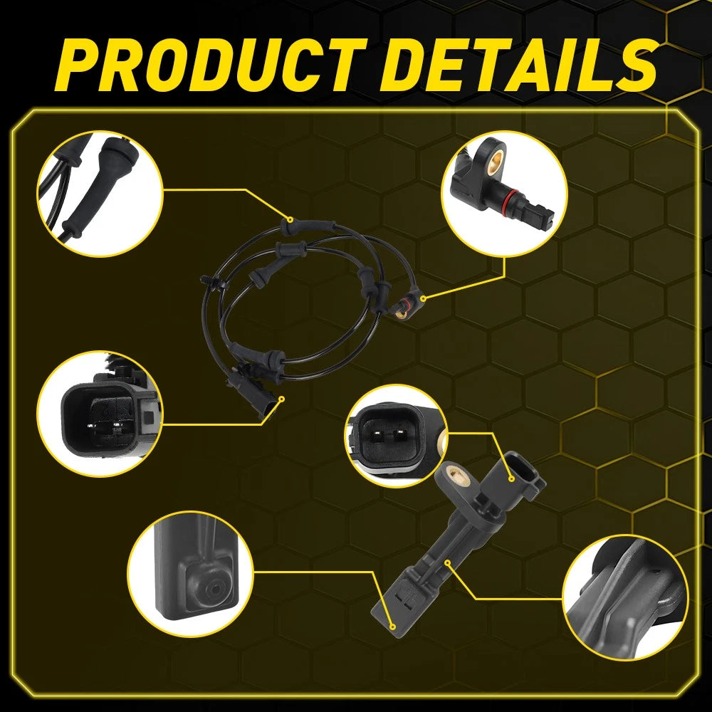 4X Front Rear Left&Right ABS Wheel Speed Sensors For Jeep Wrangler JK 2007-2017