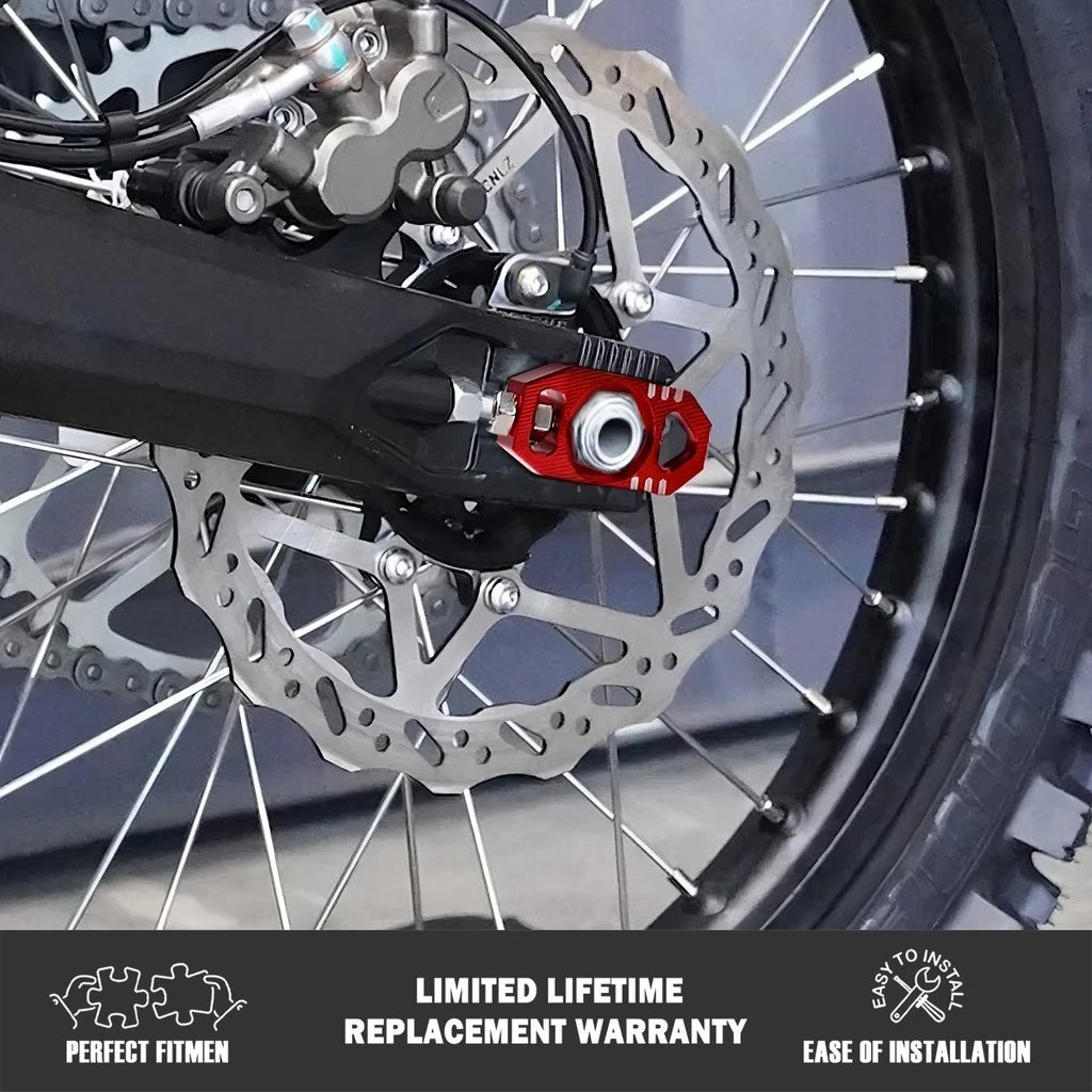 For Surron Sur Ron Ultra Bee CNC Aluminum 2x Axle Block Chain Adjuster Bolts Red