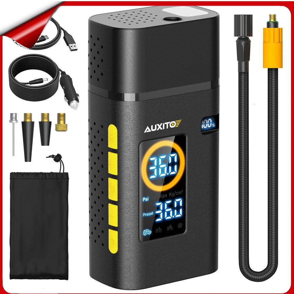 AUXITO 7800mAh Battery Car Tire Air Inflator Tyre Electric Pump Rechargeable 12V
