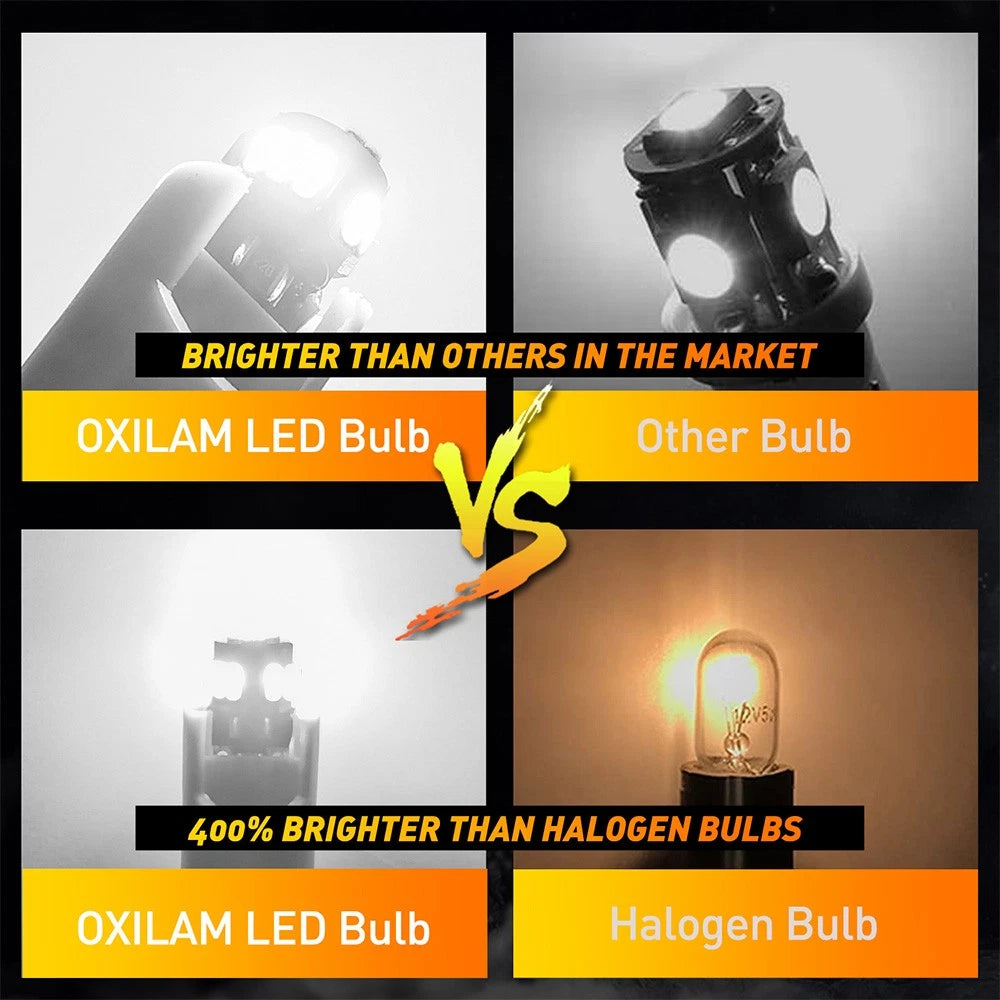 2 Pcs T10 194 LED Car Wedge Side Parking Light Tail Globe Bulbs 6500K 12V White