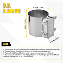 Load image into Gallery viewer, 2X 2.5in Butt Joint Exhaust Clamps Exhaust Pipe Muffler Clamp Band T304 Car