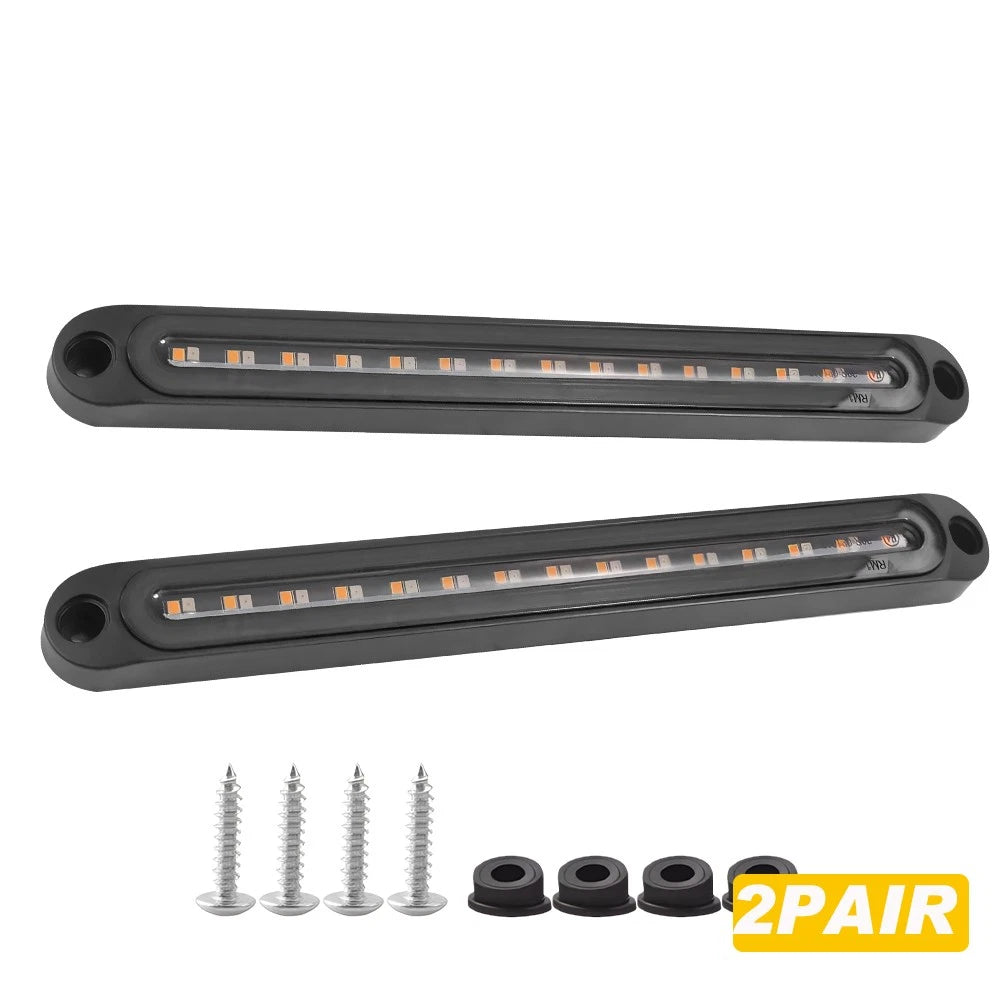 4x 15 LED Tail Lights Brake Indicator Reverse Slim Strip RV Trailer Lights UTE