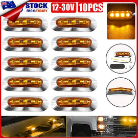 10x LED CLEARANCE LIGHTS SIDE MARKER LAMP AMBER TRAILER TRUCK CARAVAN 12-24VOLT