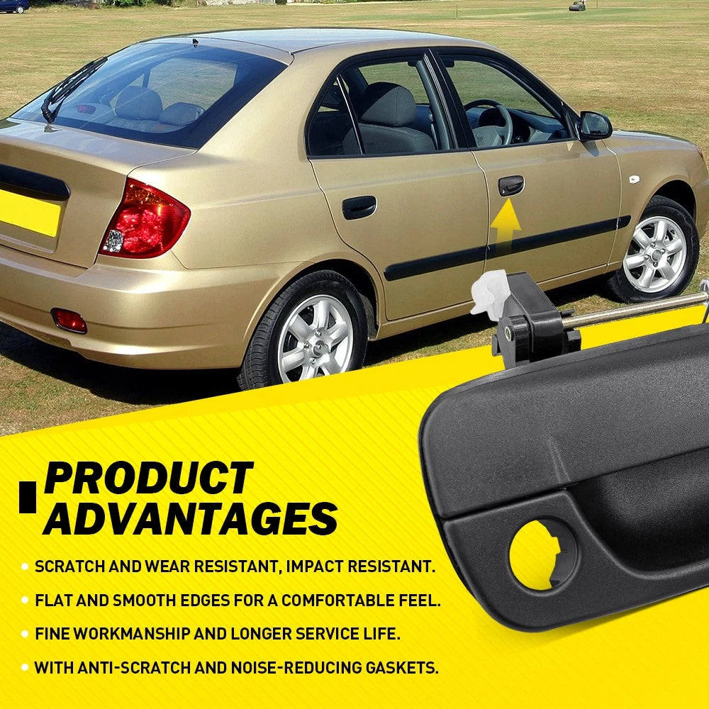 2-20X Front RH LH Black Outer Door Handle for Hyundai Accent LC 05/2000-03/2006