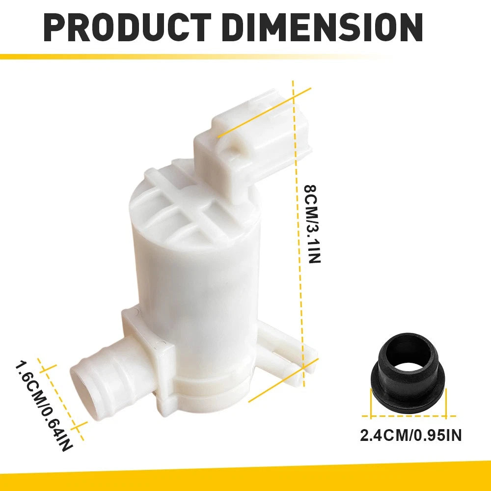 Pair Windscreen Washer Pump Motor Suitable For Nissan Navara D22 2001 - 2008