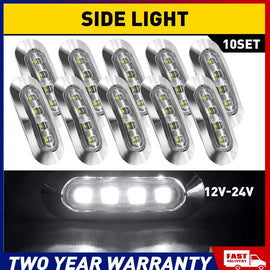 10X LED White Clearance Lights Side Marker Lamp Trailer Truck Caravan 12-24V AU
