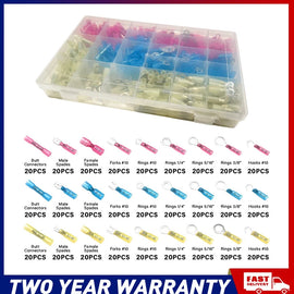 540pcs Universal Heat Shrink Wire Crimp Connectors Terminals Ring Butt Splices A