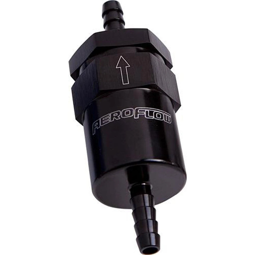 Aeroflow AF610-06BLK Billet Fuel Filter 3/8" Barb Black