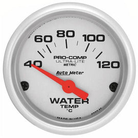 Autometer Ultra-Lite 2-1/16 inch short sweep electric water temperature gauge 40–120°C