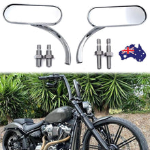Load image into Gallery viewer, 2x Chrome Motorcycle Mini Oval Rearview Mirror For Harley Sportster Dyna Softail