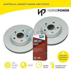 Front Bendix 4WD Brake Pads and Rotors Set for Toyota KLUGER MCU28 V6 2004-07