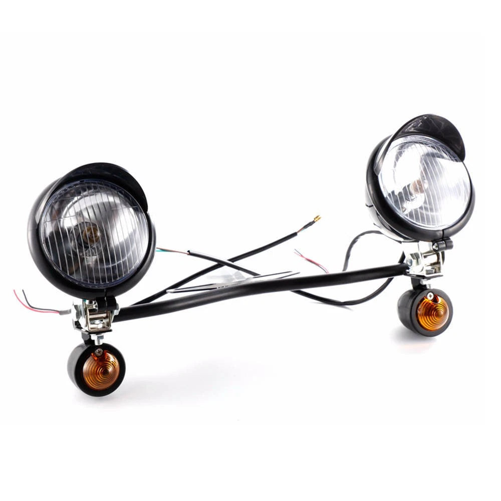 Driving Passing Turn Signal Spot Fog light Bar for Harley Touring Dyna Black ST