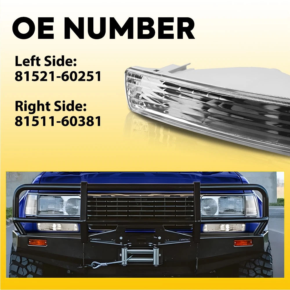 2x For Toyota Cruiser Land HZJ80 Series Front Turn Indicators Bumper Light 12V