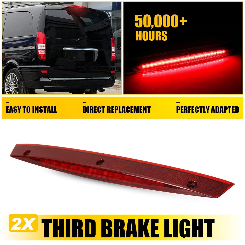 2x Red 3rd Brake Light Brake Light For Mercedes Benz Vito Viano W639 A6398200056