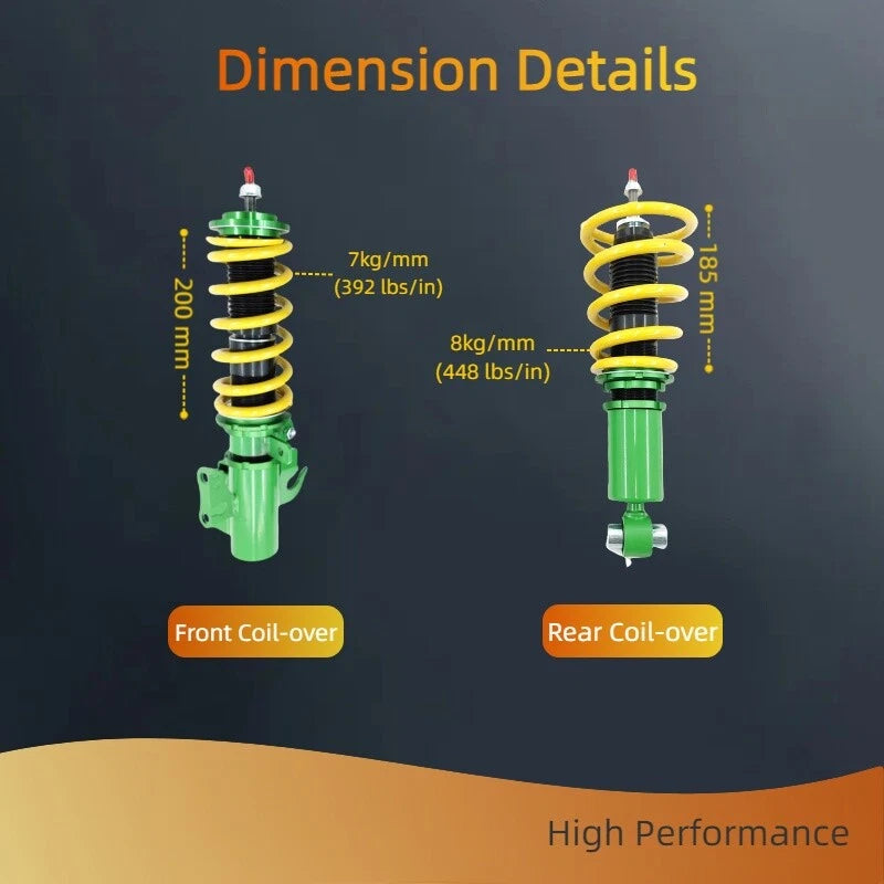 Damper Coilover Suspension Shocks Adjustable For Holden VE Commodore Sedan Wagon