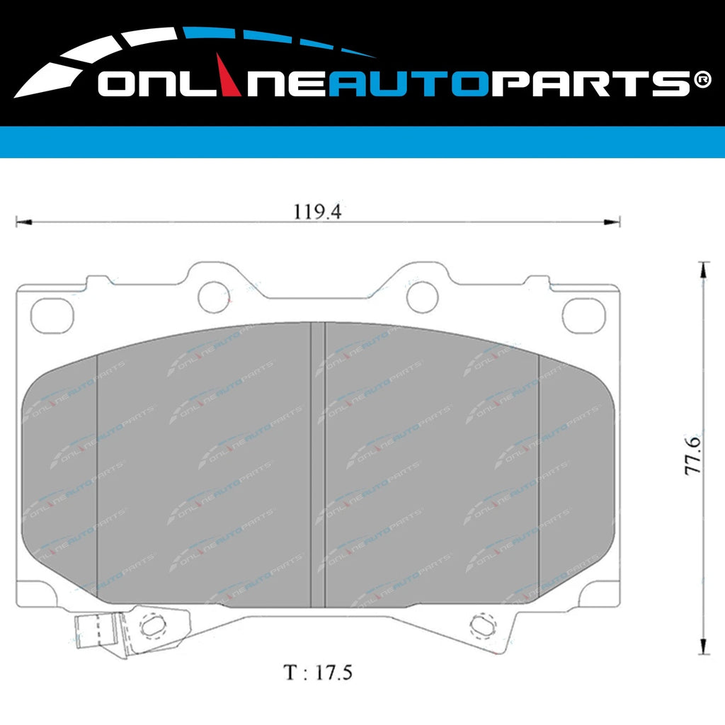 4x4 Front Disc Brake Pads for Lexus LX470 V8 LX450 1998-2007 UZJ100-R New Set