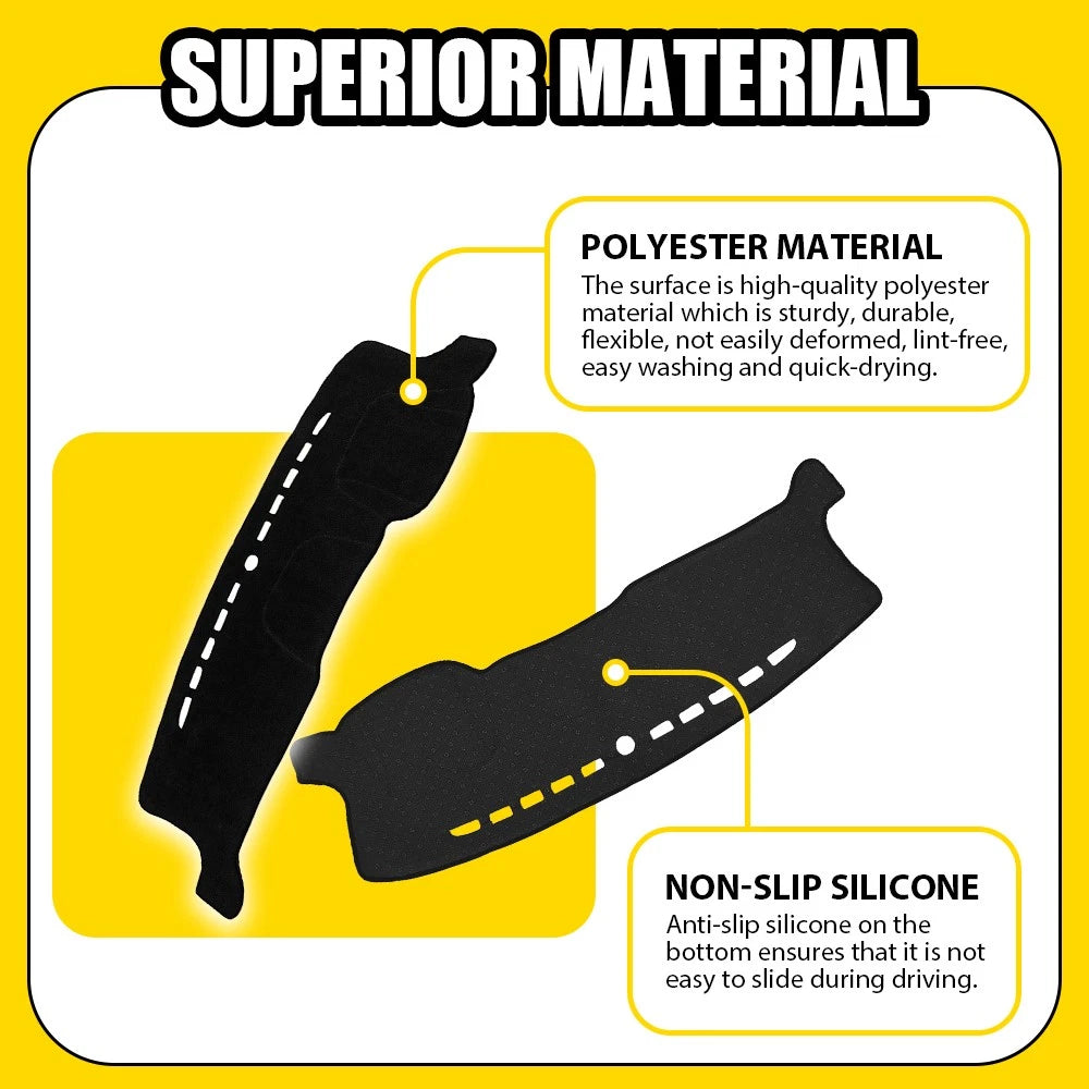 BLACK DASH MAT for FORD RANGER NEXT GEN RAPTOR 2022-24 DMR1652 Dashboard Cover A