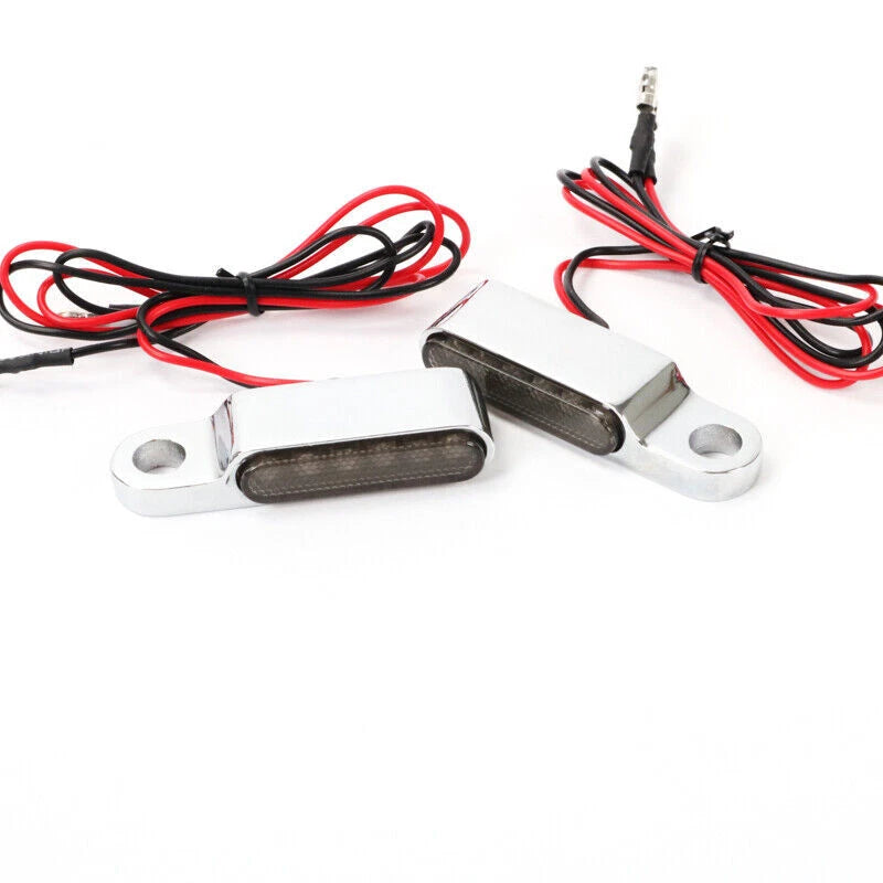 2x 6 LED Motorcycle Dirt Bike Mini Turn Signal Indicators Light Universal Chrome