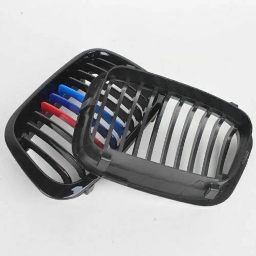 Gloss Black M Color Front Kidney Grill Grille For BMW E46 3Series 4Door 98-01 ST
